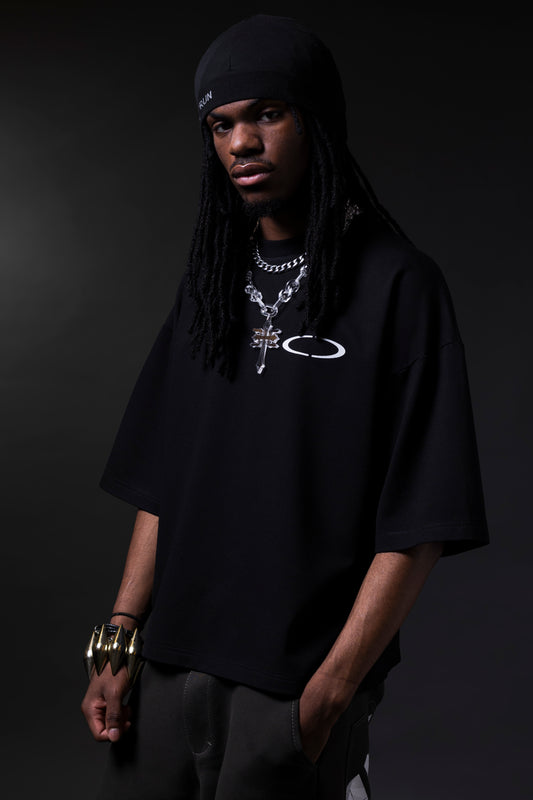 Cropped fit T-Shirt black