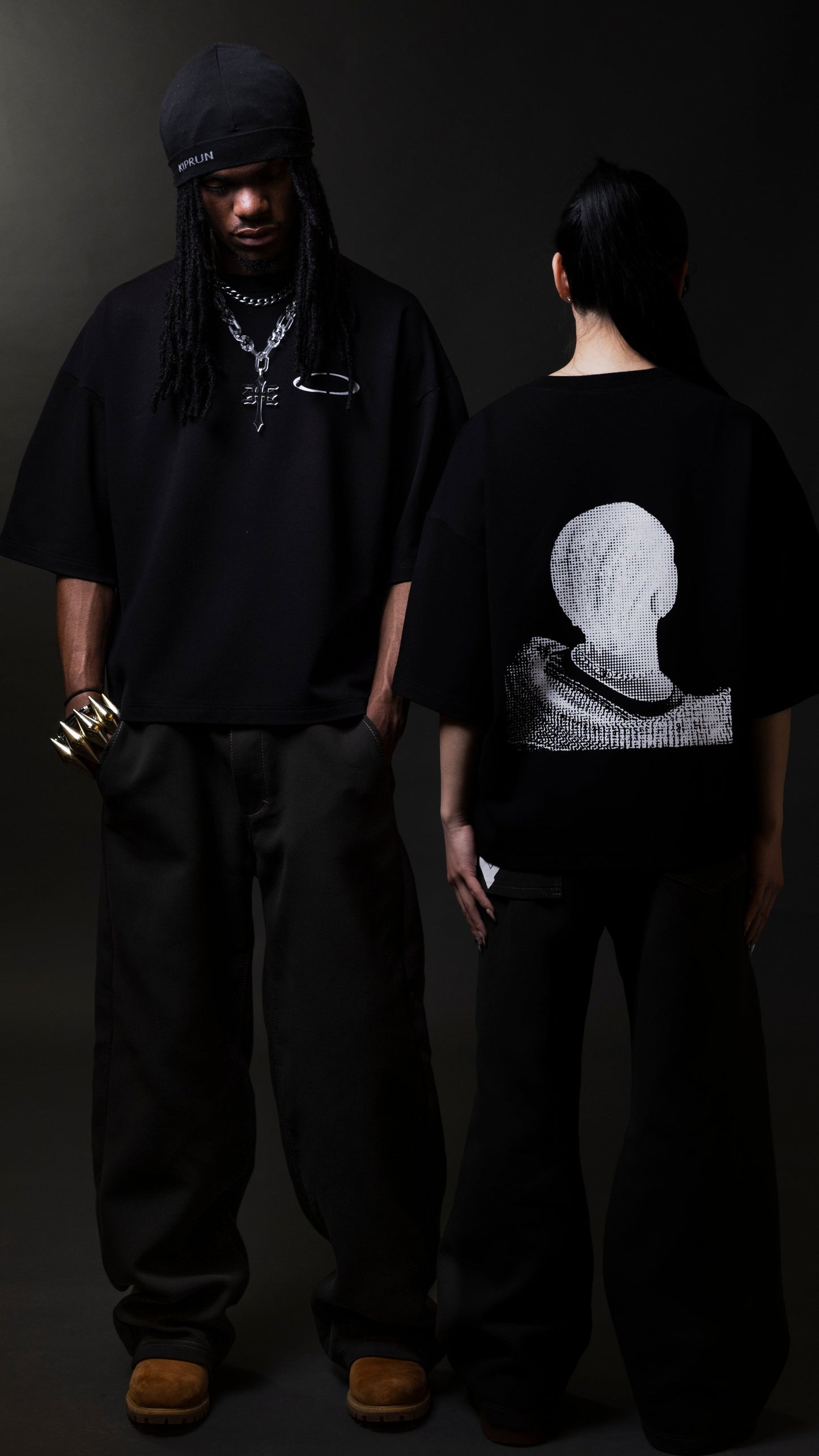 Cropped fit T-Shirt black